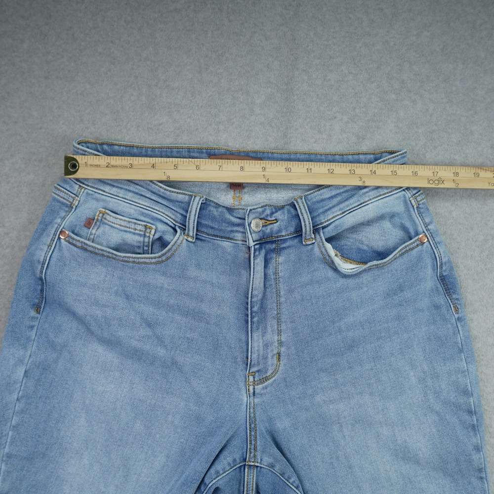 Judy Blue Jeans Womens 14W Light Wash Straight Fit Raw Hem Denim High Rise - Picture 9 of 14